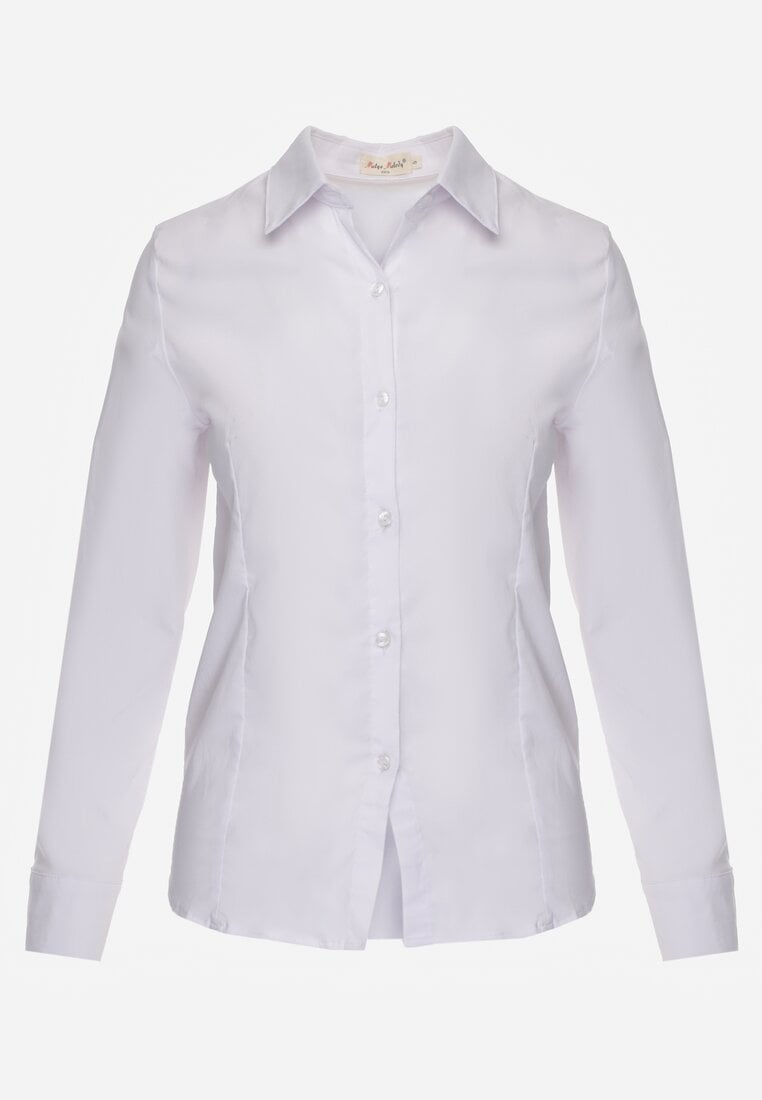 Cămașă albă netedă cu butoni Hejora