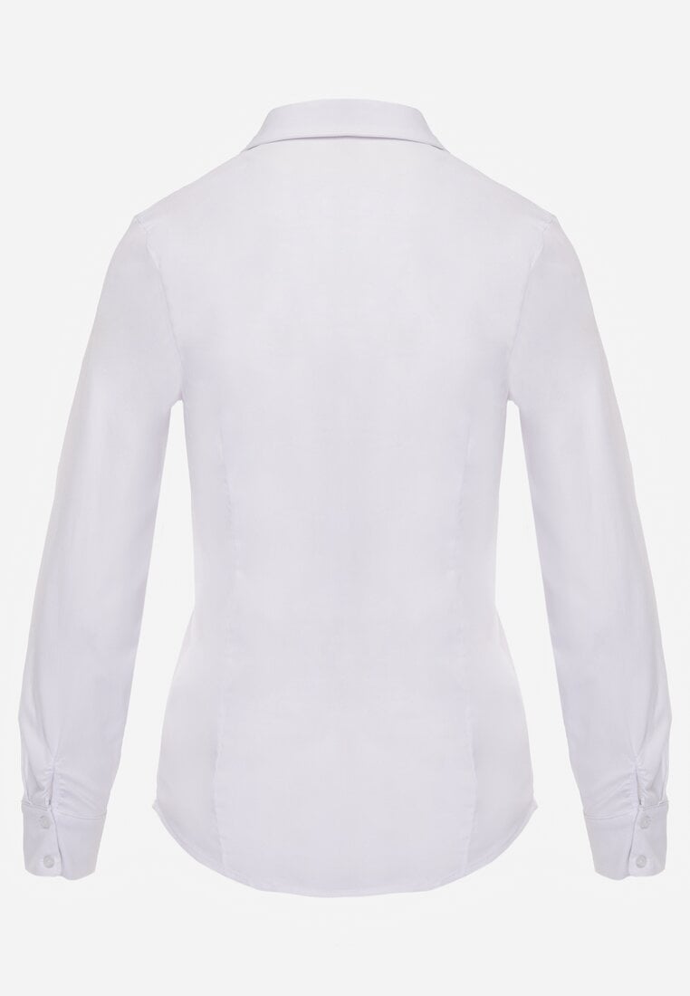 Cămașă albă netedă cu butoni Hejora