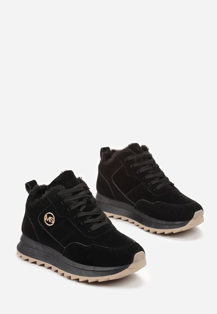 Sneakersi călduroși negri pe platformă Appopis