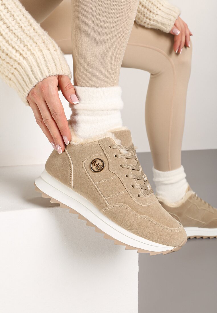 Sneakers-uri căptușite maro închis pe platformă Appopis