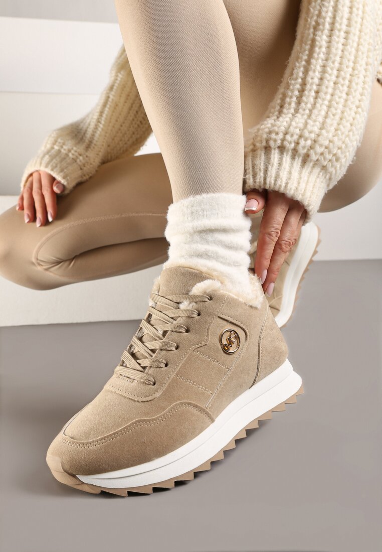 Sneakers-uri căptușite maro închis pe platformă Appopis