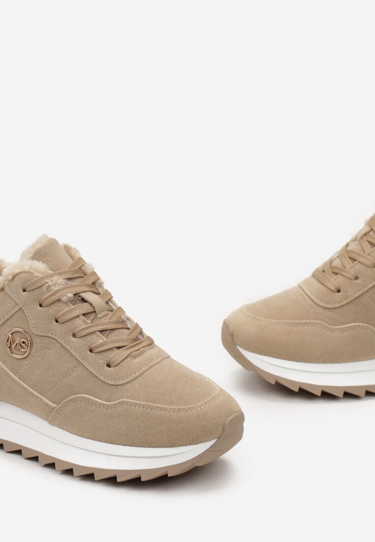 Sneakers-uri căptușite maro închis pe platformă Appopis