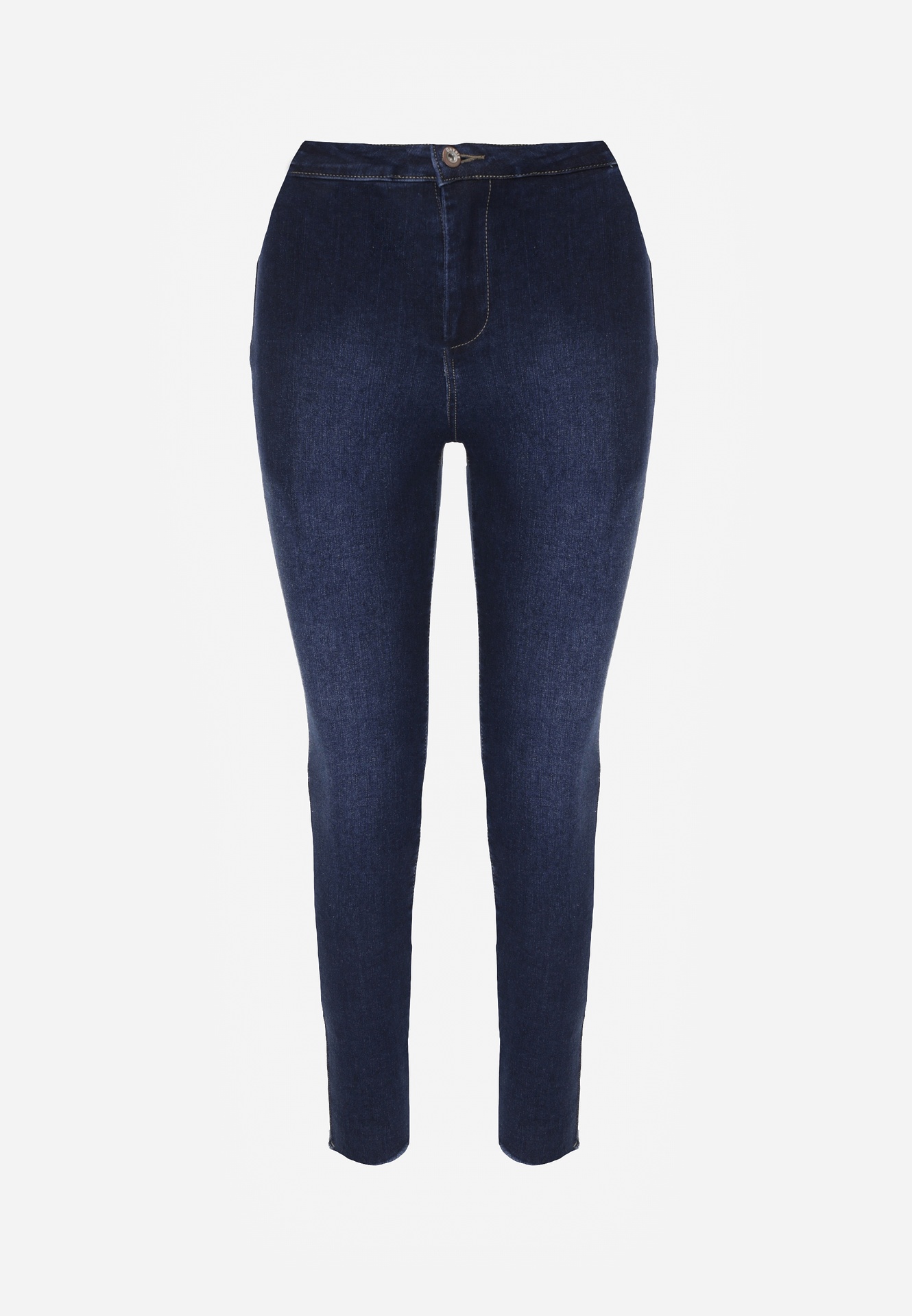 Jeans Skinny Albastri cu Margini Rafiate Janitha