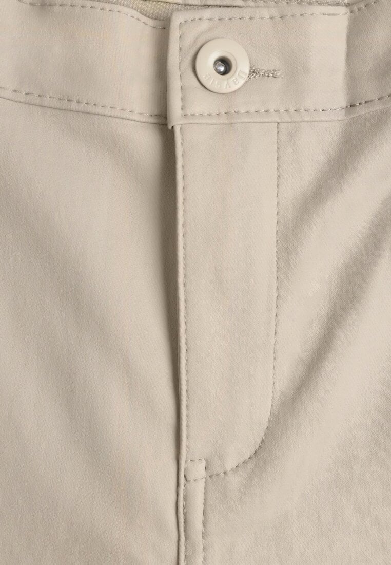 Pantaloni crem deschis din piele ecologica model Skinny Sonowa