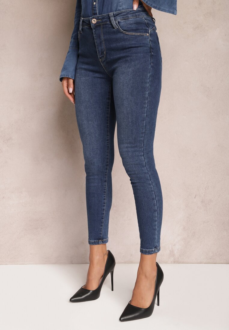Niebieskie Jeansy Skinny Junista