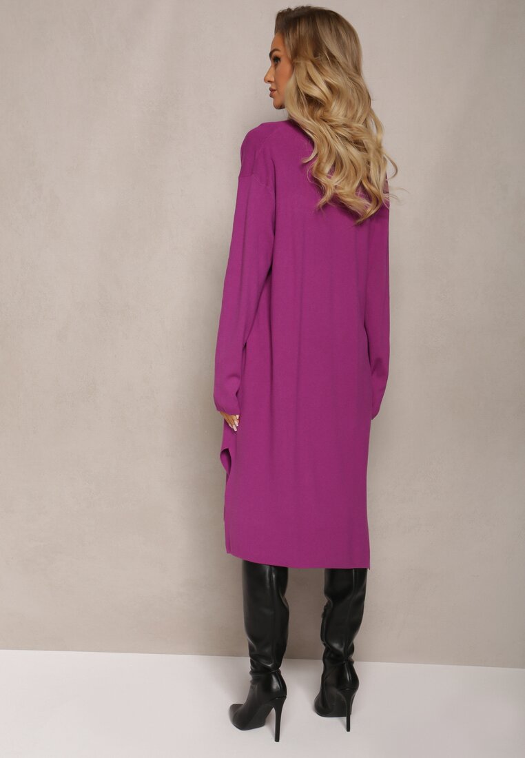 Set Fucsia din 2 Piese cu Rochie și Cardigan Elysara