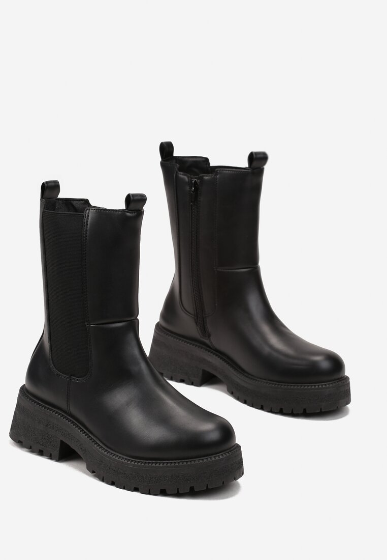 Botine Chelsea Negre cu Inserție Elastică Anedda