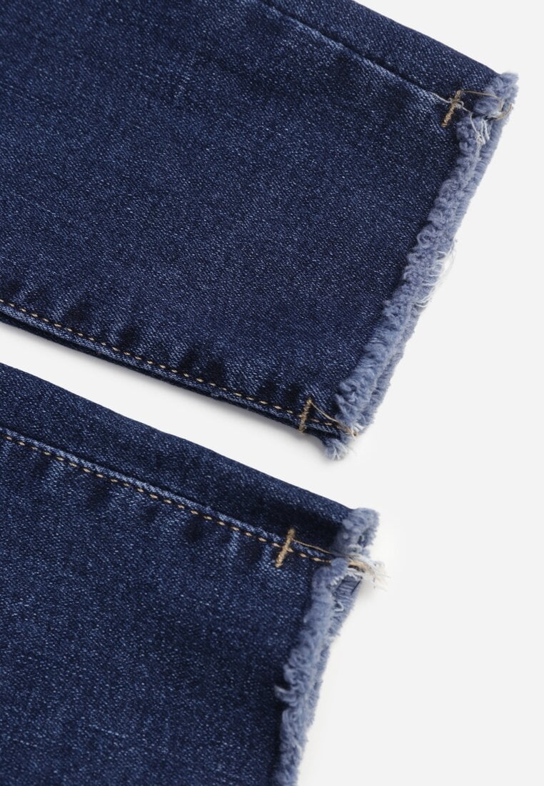 Granatowe Jeansy Skinny High Waist Vivizo