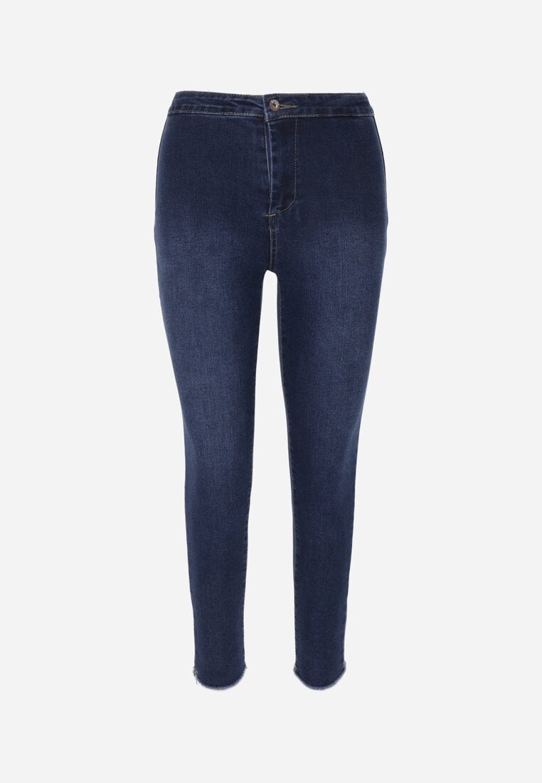 Granatowe Jeansy Skinny High Waist Vivizo