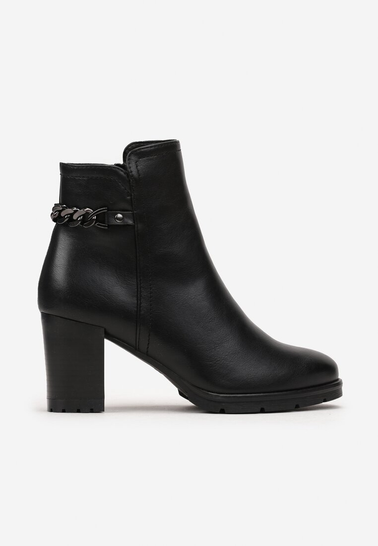 Botine negre cu toc Aranthea