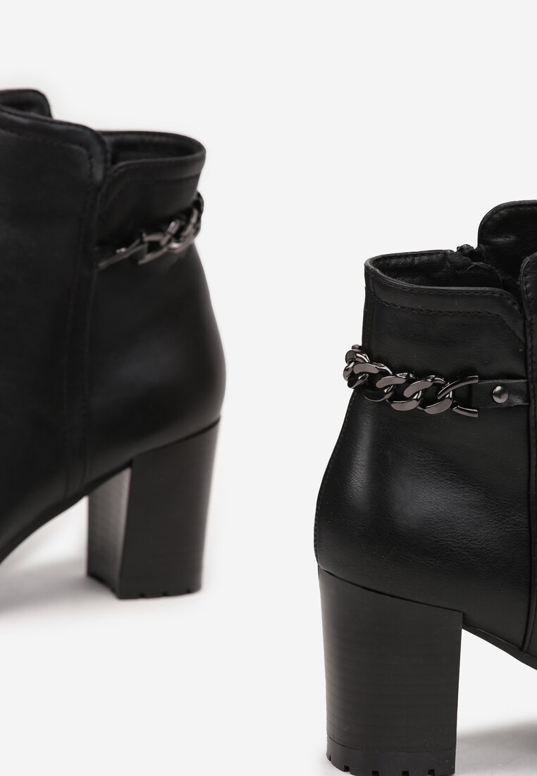 Botine negre cu toc Aranthea