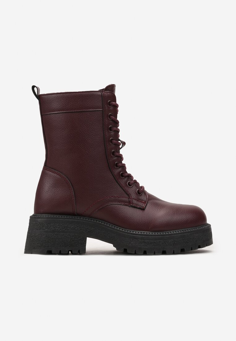 Botine bordo workery pe talpa groasa Fashia