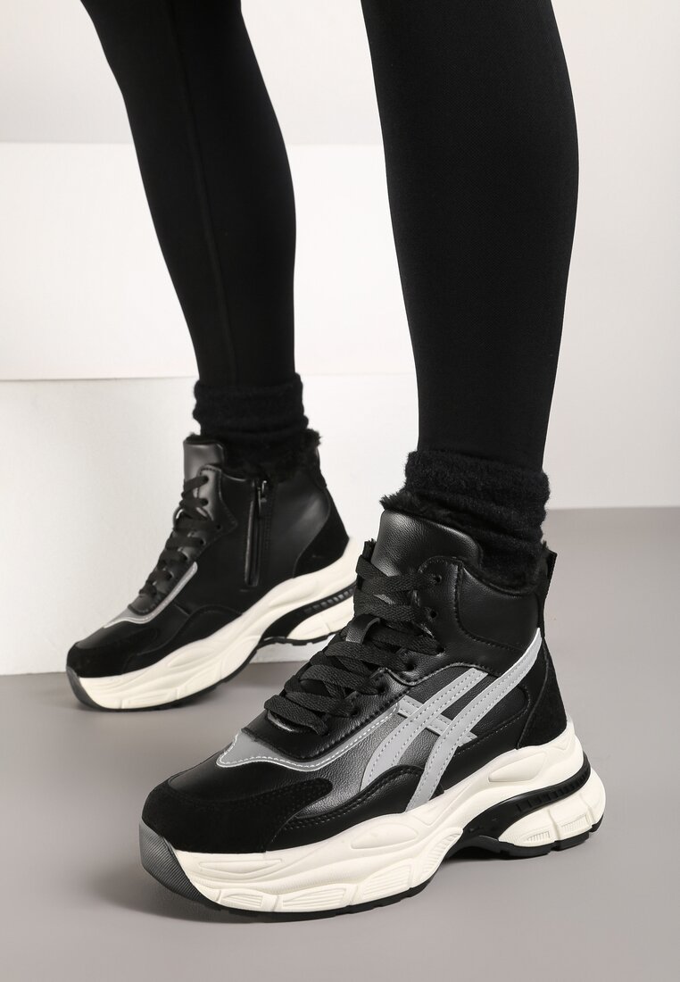 Sneakers Negri cu Talpă Groasă Luntris