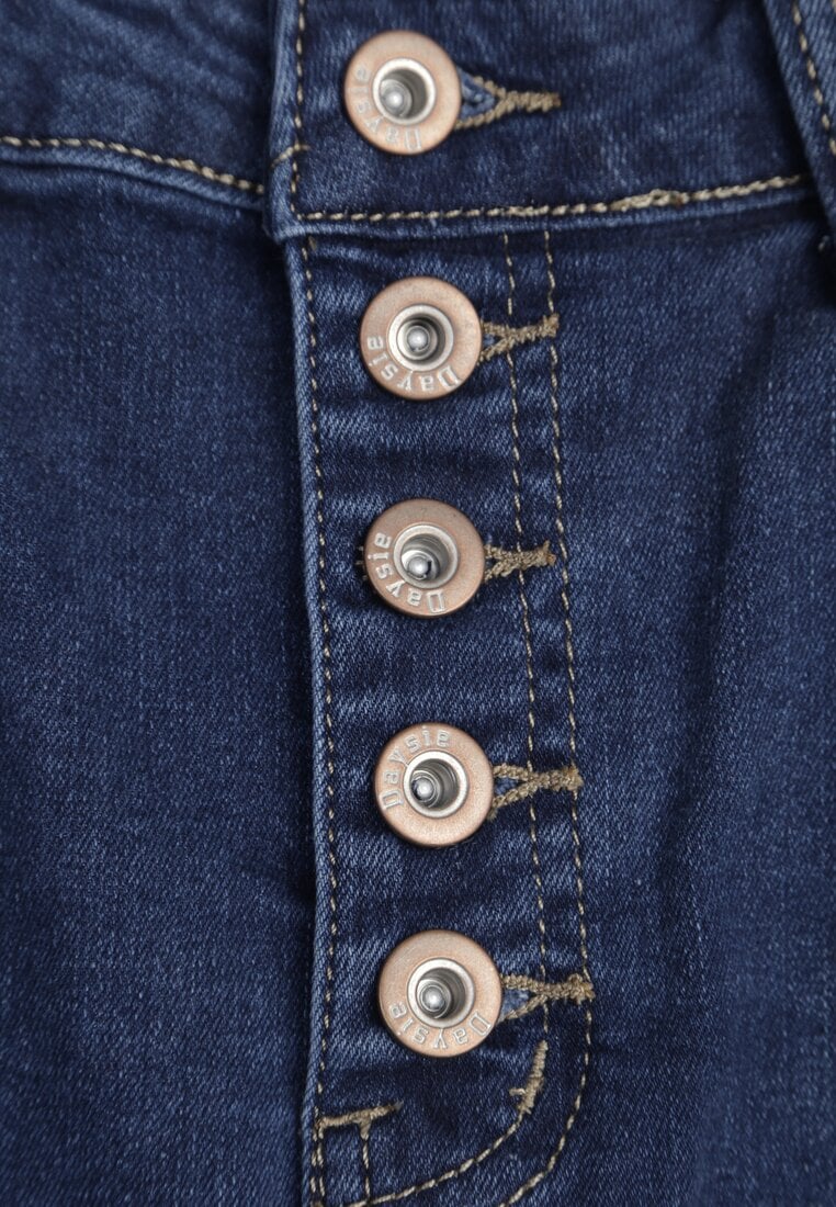 Fustă Denim Albastră Mini cu Nasturi Karandi