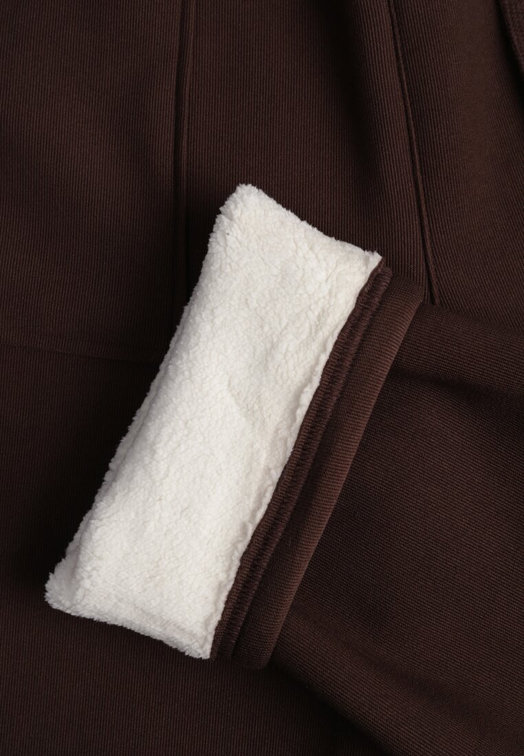 Pantaloni căptușiți maro cu elastic în talie Prokana