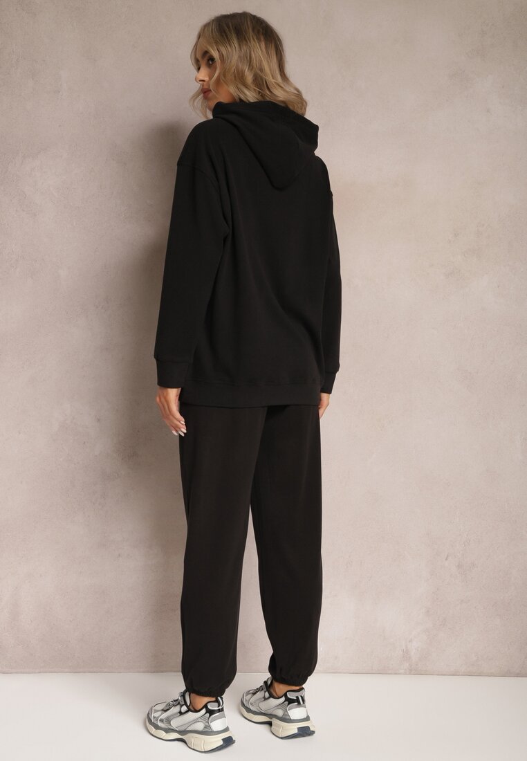 Czarny Komplet Dresowy z Bluzą i Spodniami Ciranova