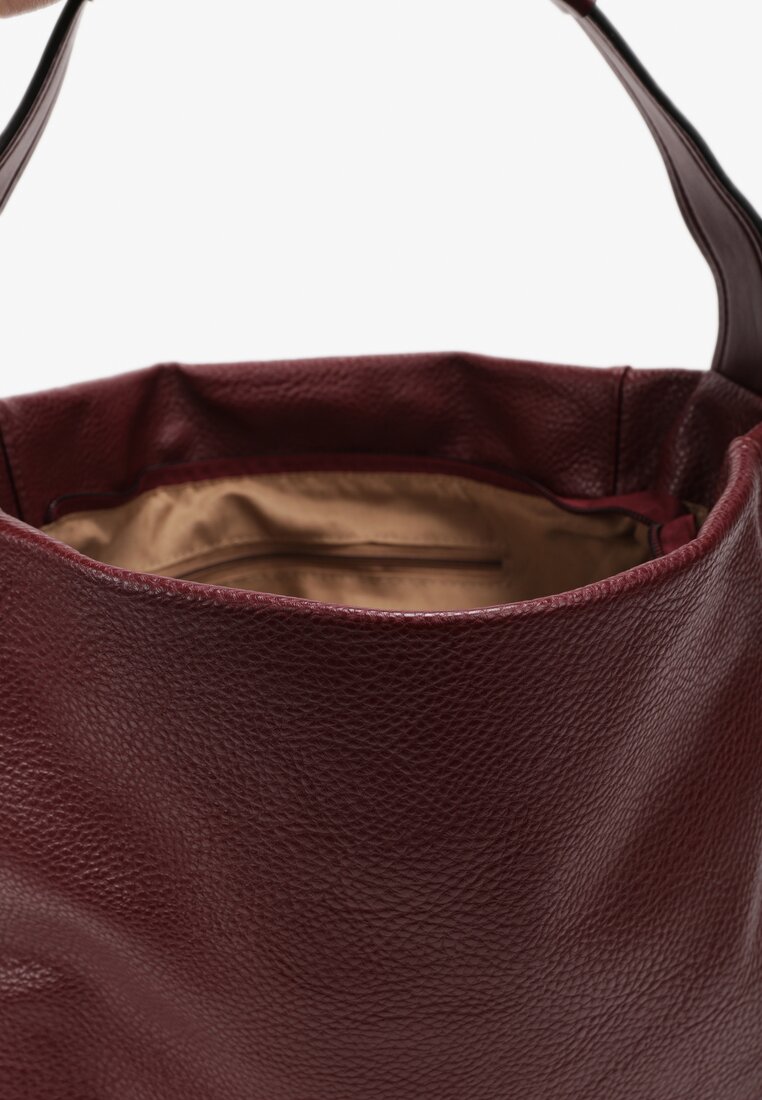 Bordowa Duża Torebka Shopper z Imitacji Skóry Chiesida