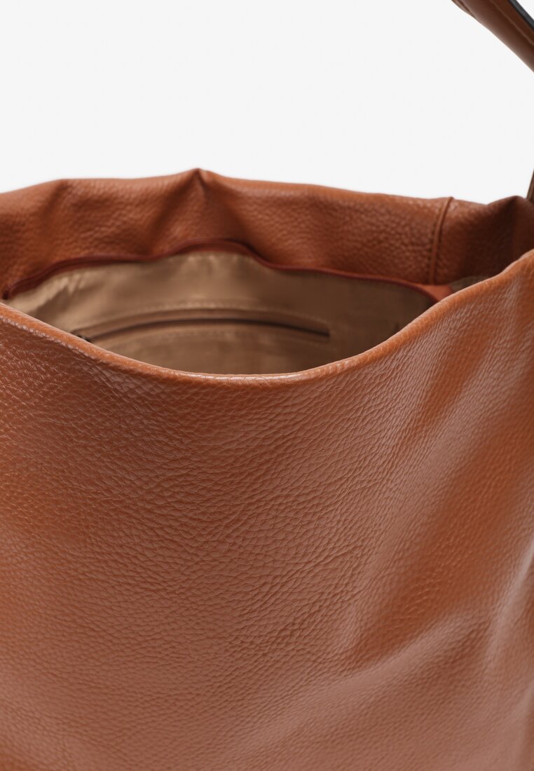 Brązowa Duża Torebka Shopper z Imitacji Skóry Chiesida