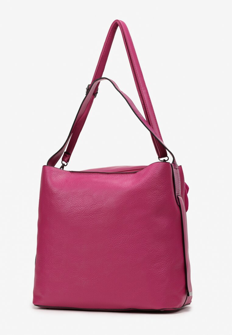 Różowa Duża Torebka Shopper z Rączką Bersena