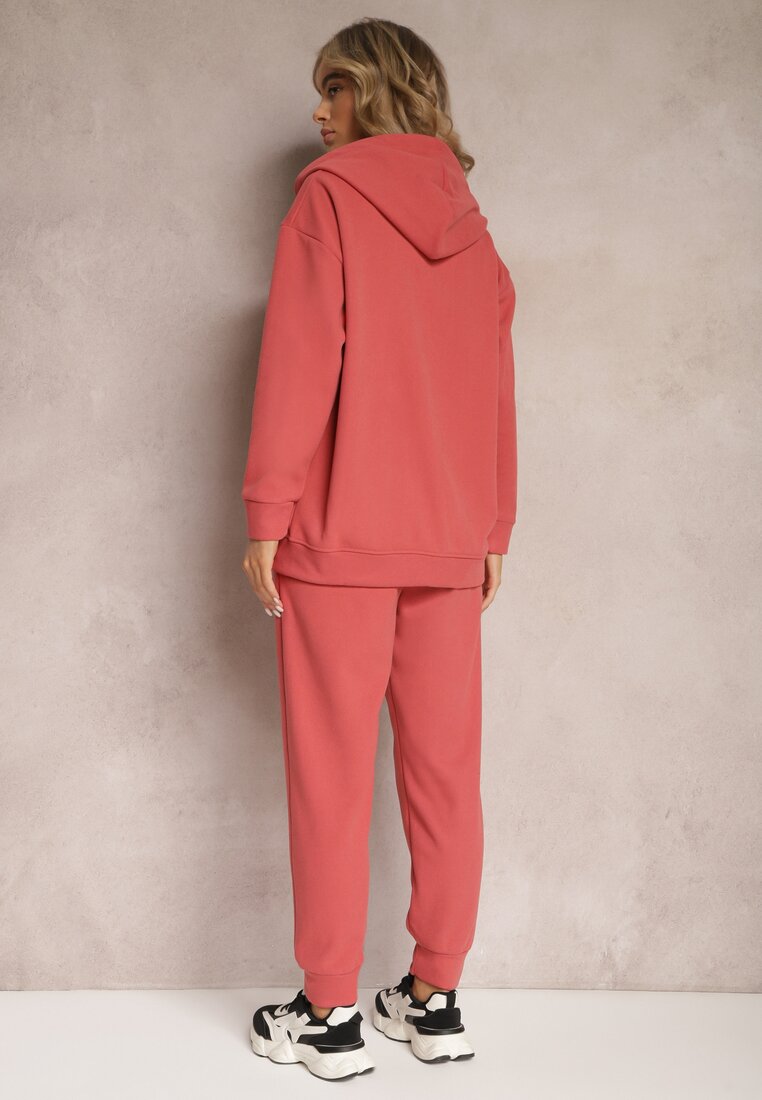 Ciemnoróżowy 2-częściowy Komplet Dresowy z Bluzą i Spodniami Gravina