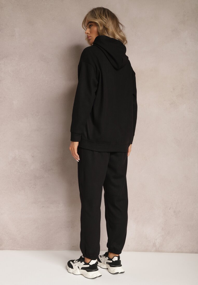 Czarny 2-częściowy Komplet Dresowy z Bluzą i Spodniami Orifira