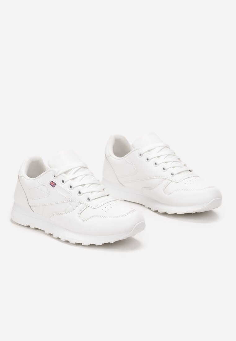 Białe Sneakersy przed Kostkę z Ekoskóry Eletora
