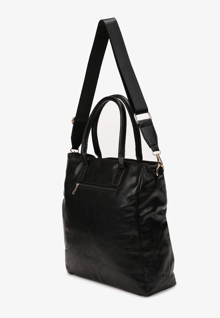 Geantă Shopper Neagră cu Curea din Material Erythra