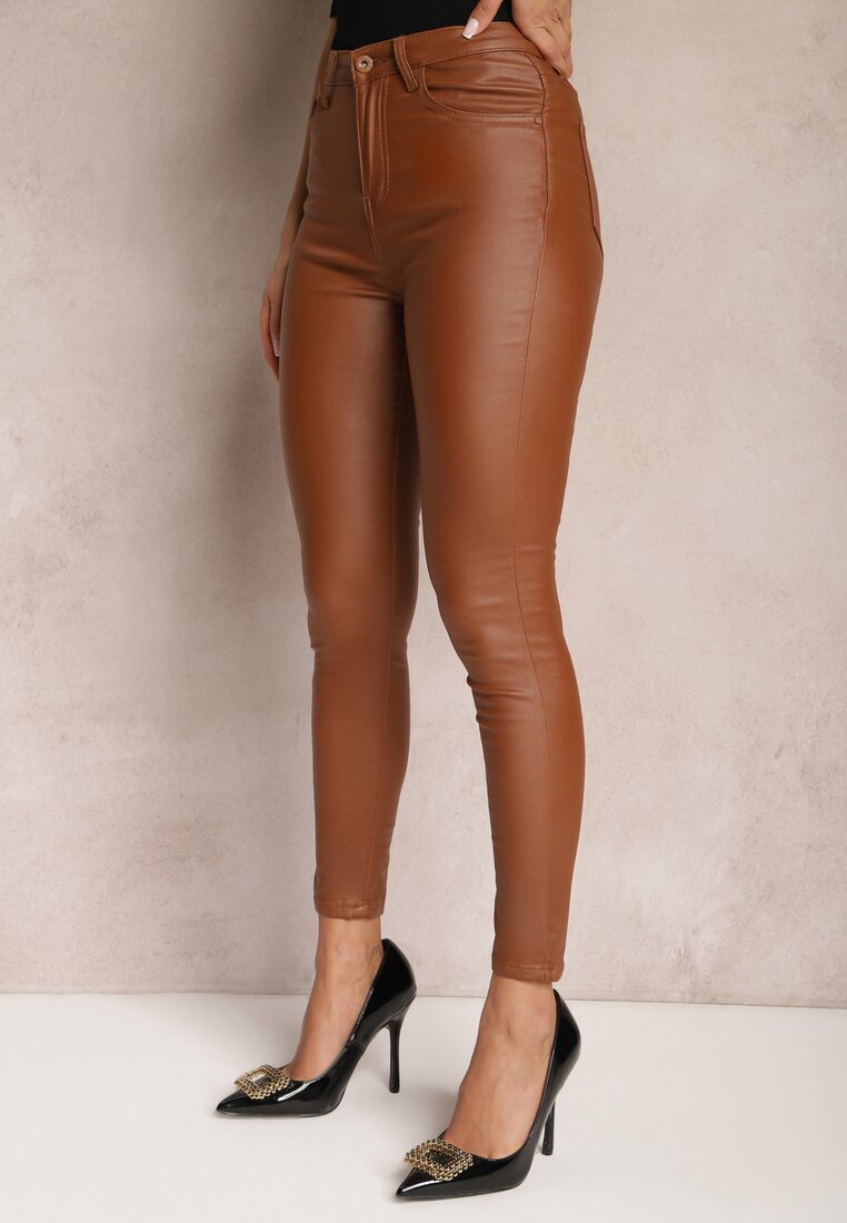 Pantaloni Skinny Maro din Piele Ecologica Zejomi