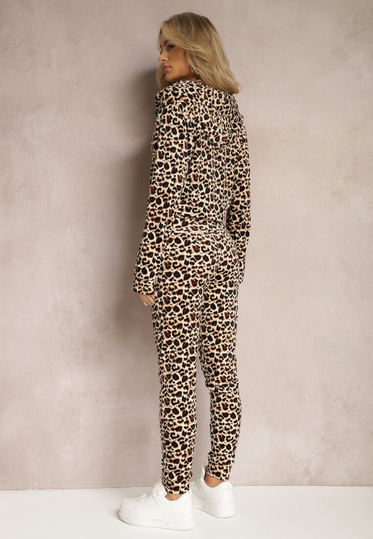 Compleu din Catifea Bej cu Model Leopard Arvile