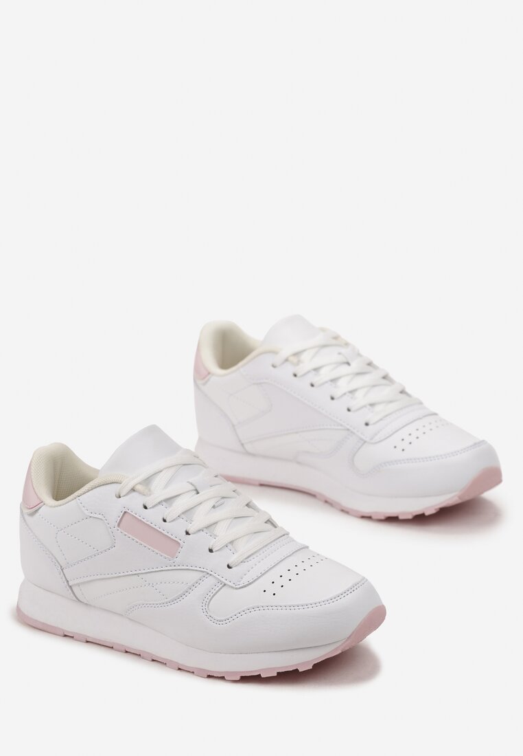 Biało-Różowe Sneakersy przed Kostkę Lunkessa