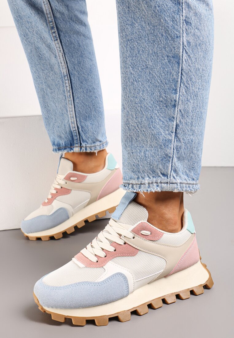 Sneakers Roz-Albastru cu Talpă Groasă Johina