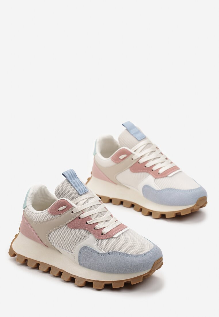 Sneakers Roz-Albastru cu Talpă Groasă Johina