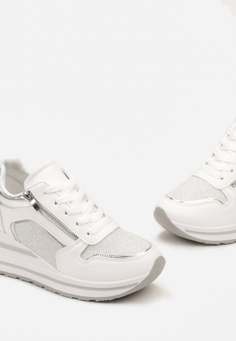 Sneakers Albi Atirola cu Sclipici și Fermoar