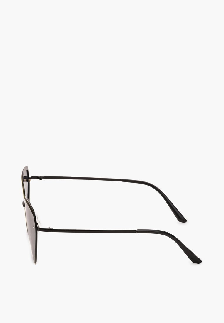 Czarne Okulary Przeciwsłoneczne z Oprawkami Kocie Oczy Winga