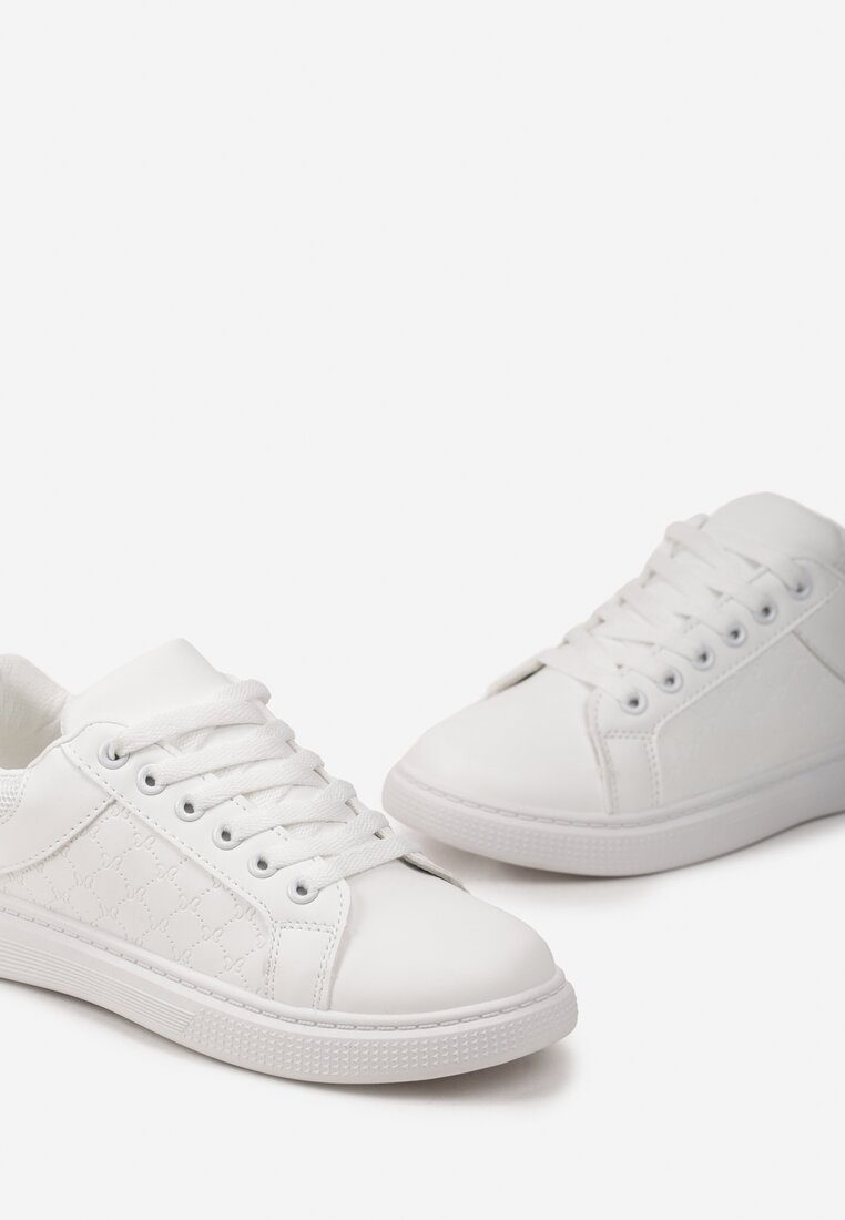 Białe Sznurowane Sneakersy Vilimea