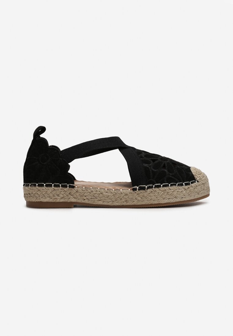 Espadrile Negre Brodate cu Iută Efloria