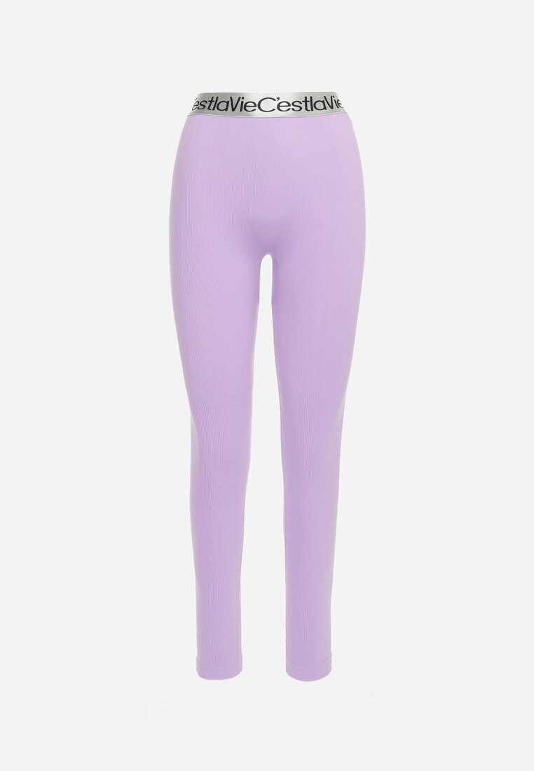 Leggings Sport Jilav Liliac cu Talie Înaltă Elastică Larnode