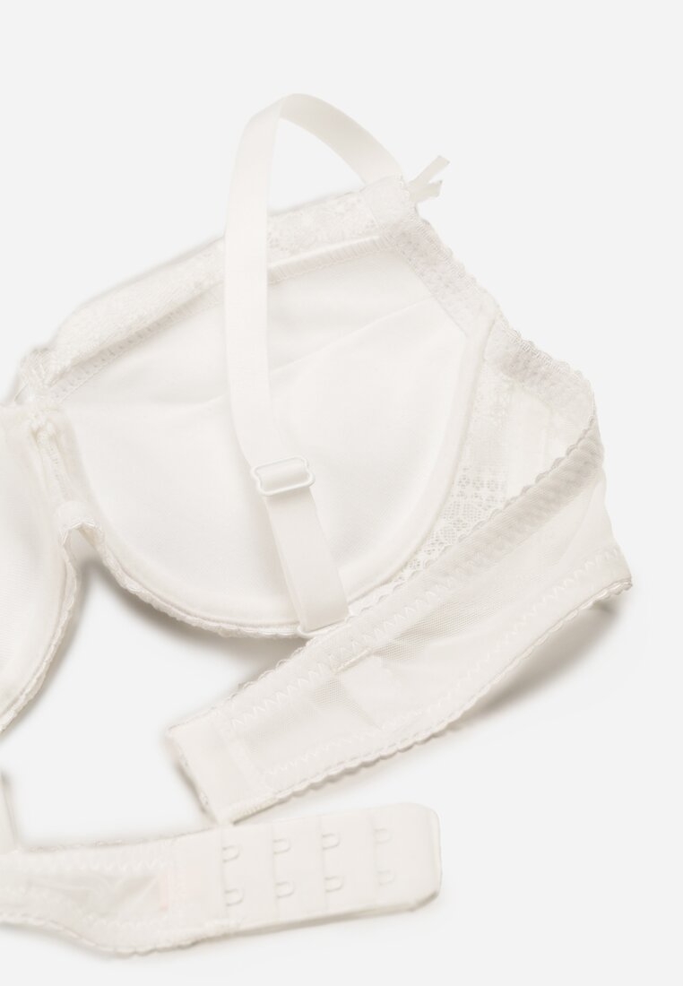 Sutien push-up bej deschis la culoare decorat cu dantelă și zirconiu Verikellia