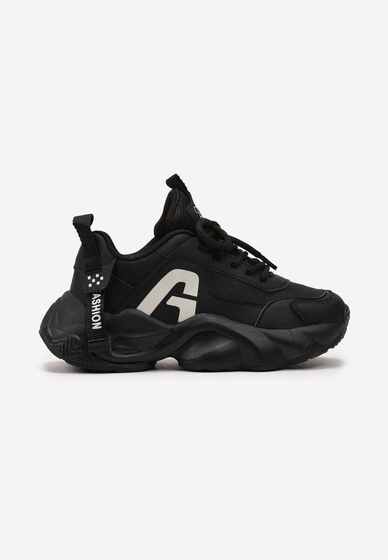 Czarne Buty Sportowe Sneakersy na Grubej Piankowej Podeszwie Lessiona