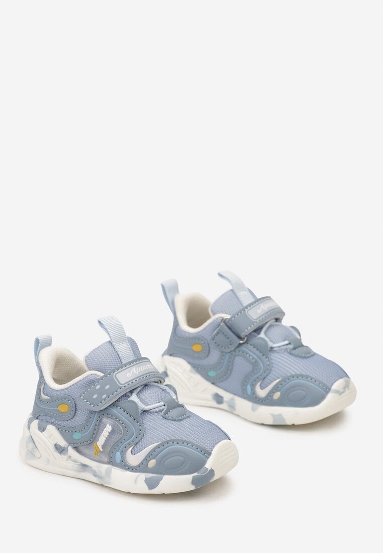 Niebieskie Buty Sportowe Sneakersy Ozdobione Napisami Fibozia