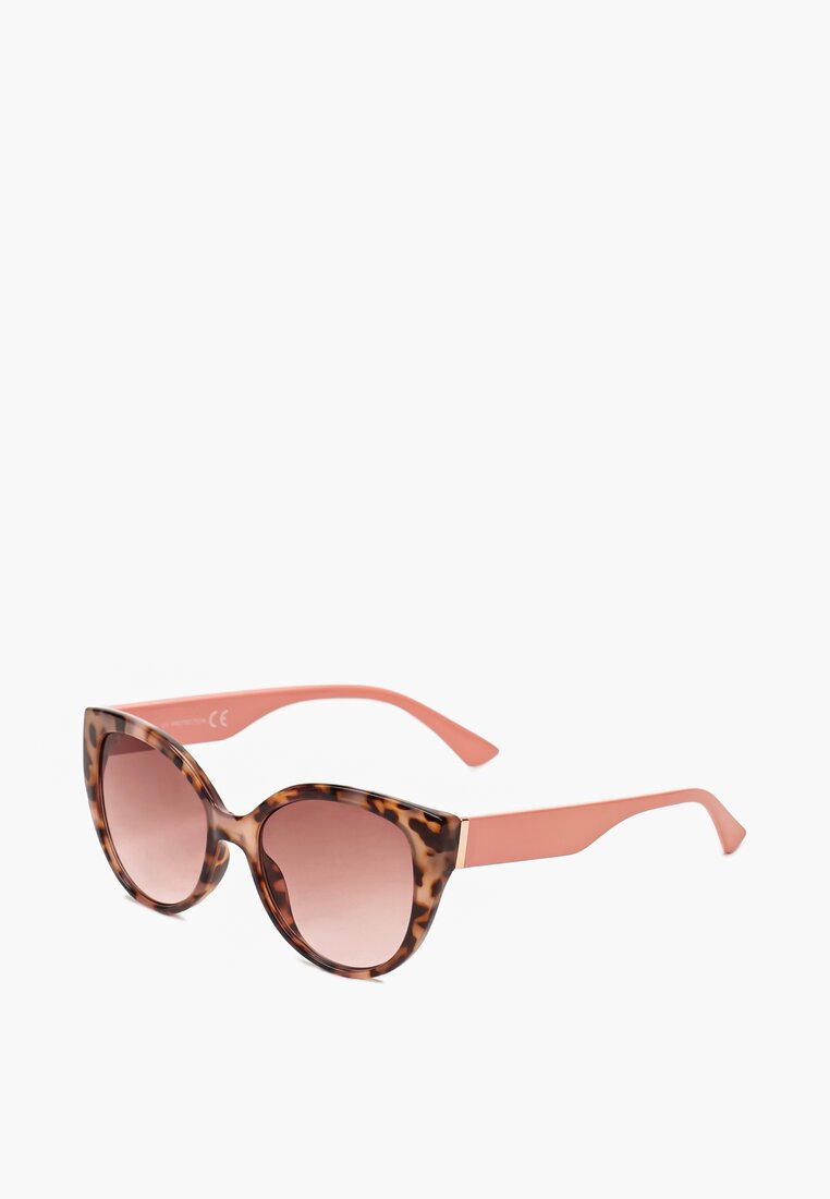 Różowe Szerokie Okulary Przeciwsłoneczne z Oprawką Kocie Oczy Nagarria