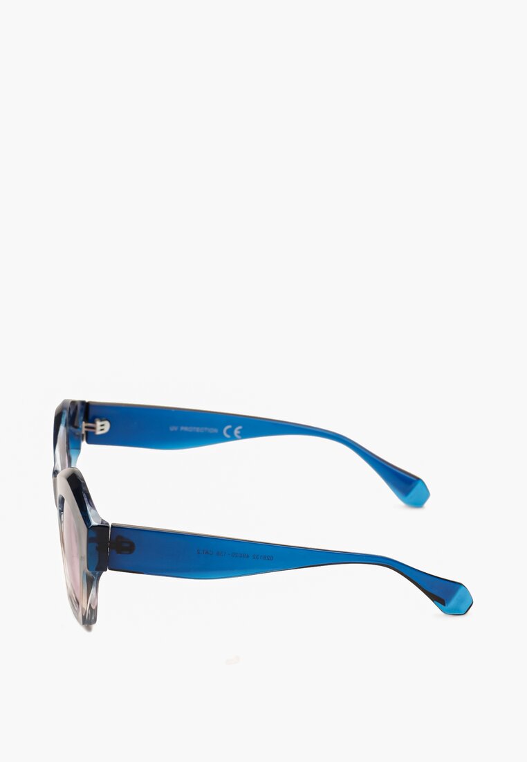 Niebieskie Nowoczesne Okulary Przeciwsłoneczne Zaokrąglone Enicle