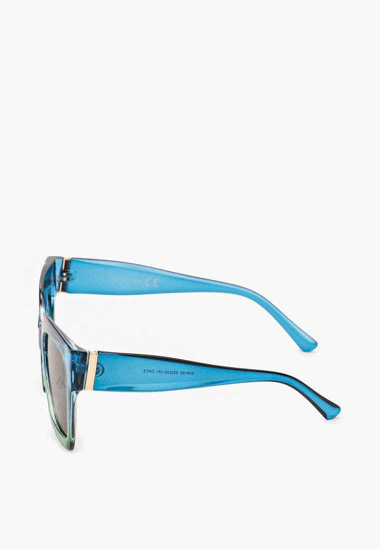 Niebieskie Przeciwsłoneczne Okulary z Efektem Ombre na Oprawkach Vordia