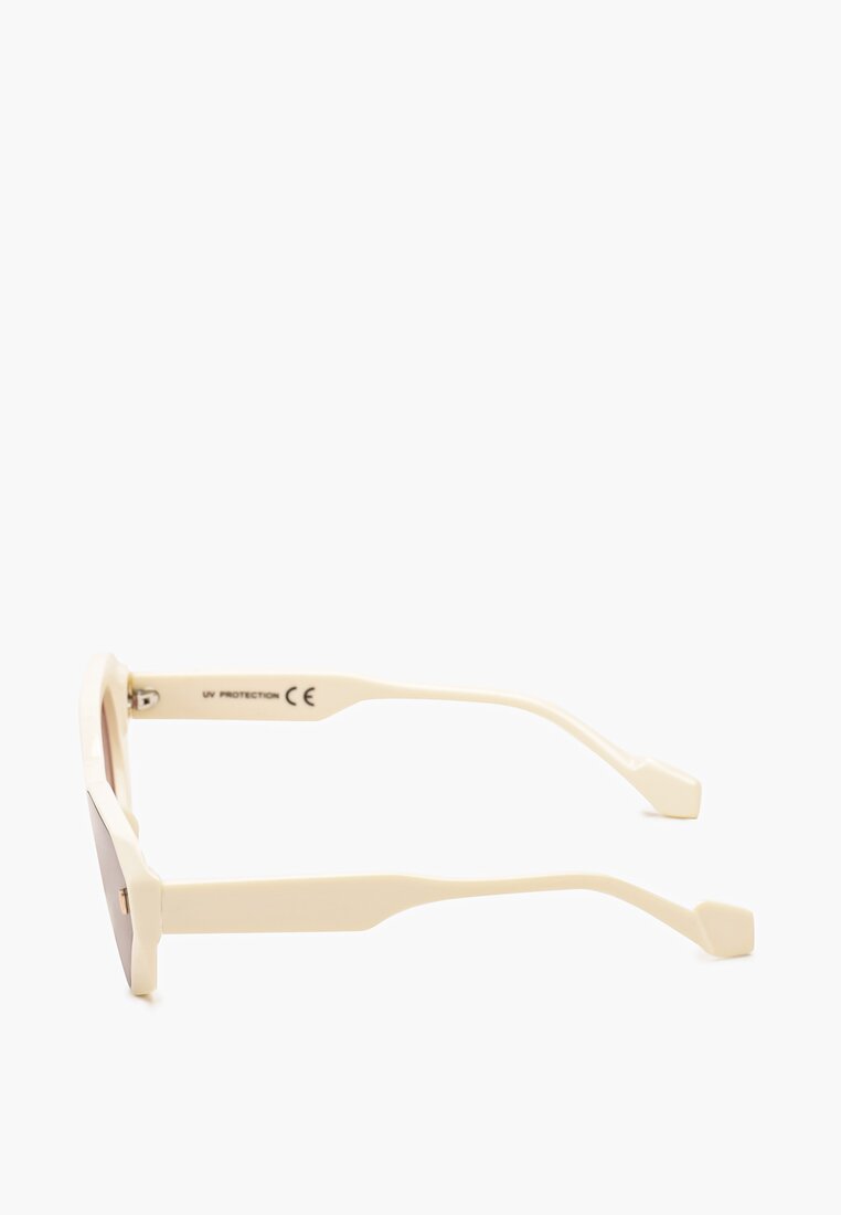 Białe Przeciwsłoneczne Okulary w Prostokątnych Oprawkach Opinola