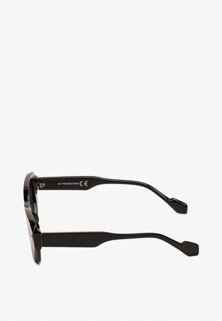 Czarne Przeciwsłoneczne Okulary w Prostokątnych Oprawkach Opinola