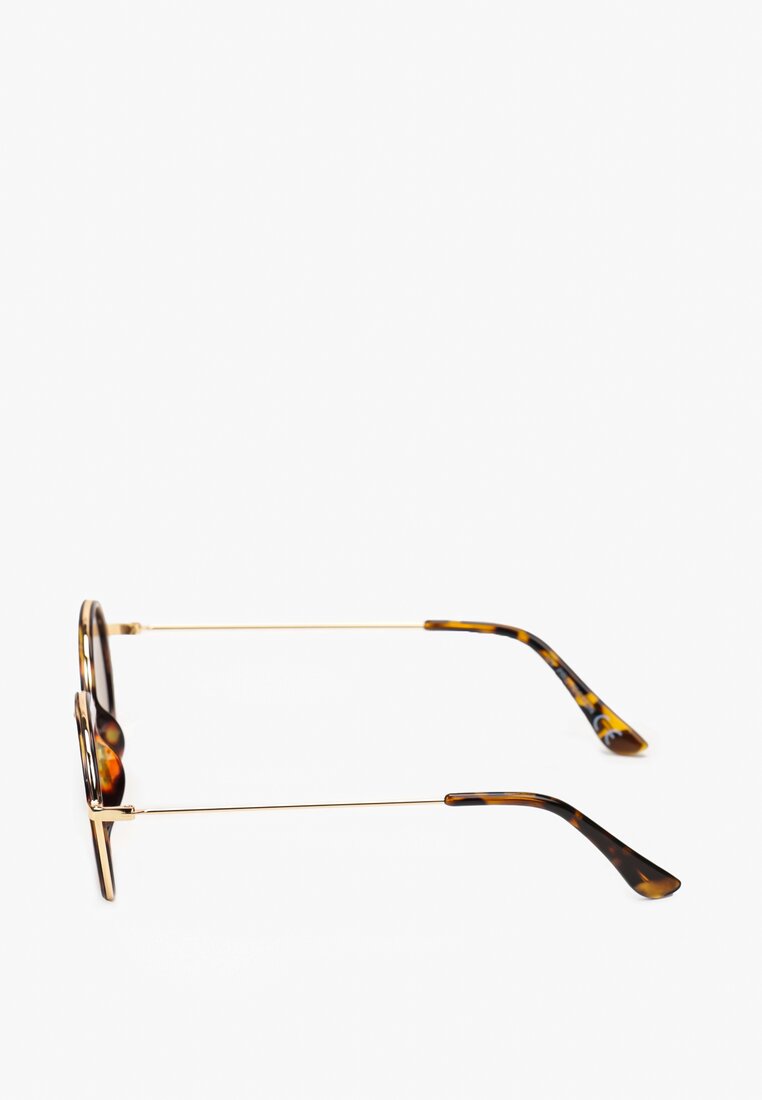 Brązowe Przeciwsłoneczne Okulary z Okrągłymi Oprawkami Rowenna