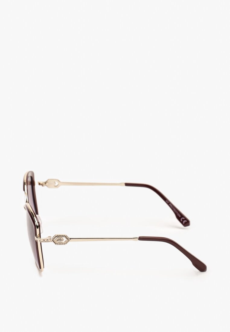 Fioletowo-Złote Przeciwsłoneczne Okulary z Szerokimi Oprawkami Androda