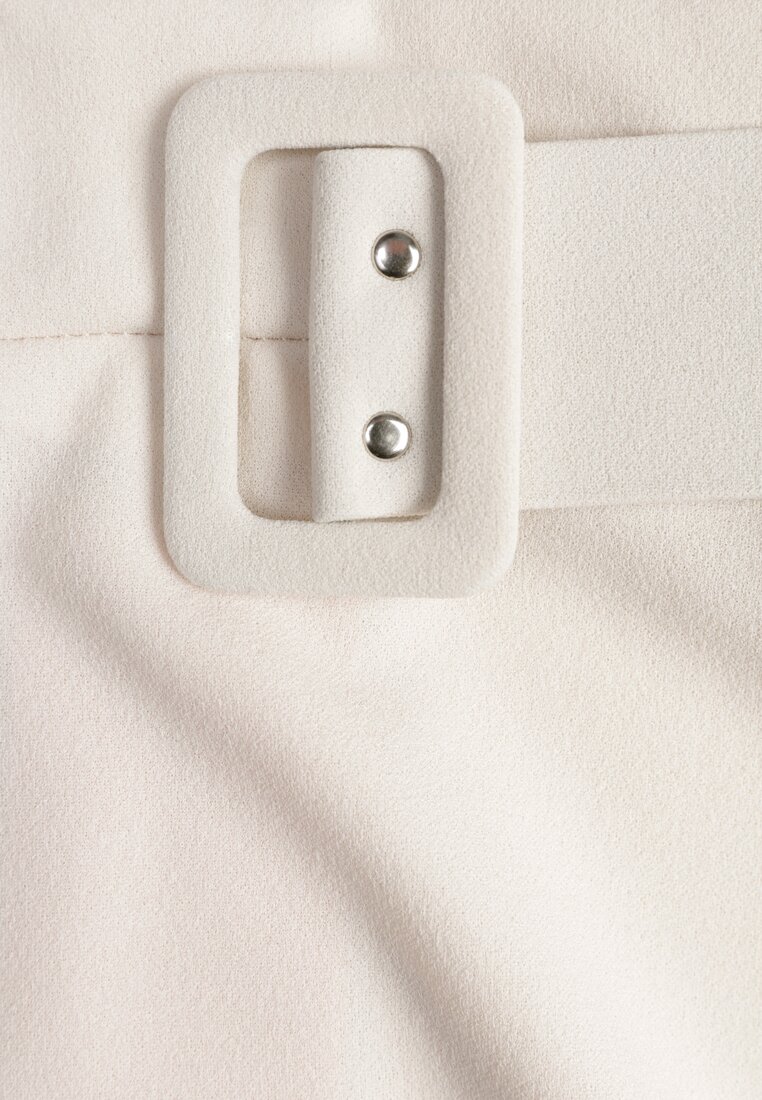 Fusta maxi cloș bej deschis cu curea și cataramă Adlirca