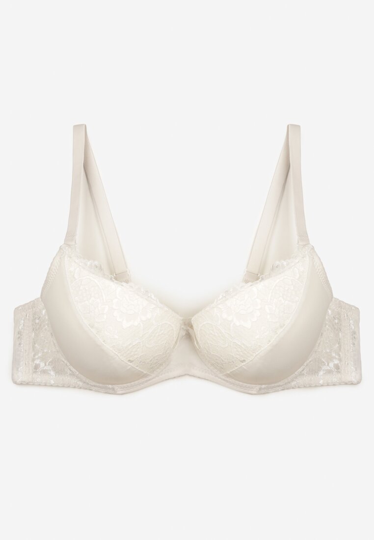 Sutien Bej Deschis Full Cup cu Dantelă Fină Aicine