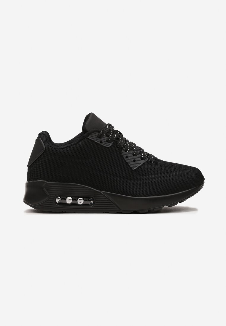Czarne Sznurowane Sneakersy na Air Podeszwie Azorilda